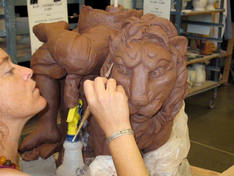 Lion face detailing